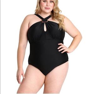 Lysa SZ 0X Black One Piece Swimsuit Bathing Suit New (T)